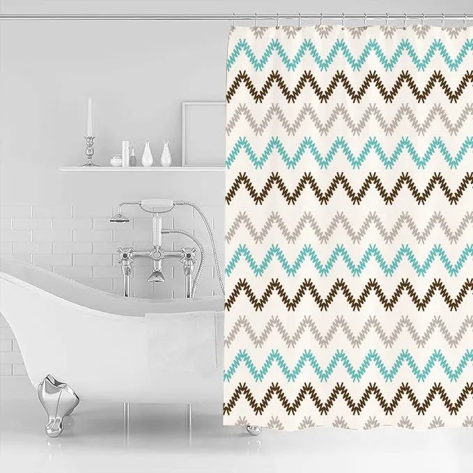 1 PC Waterproof Shower Curtain-Chevron