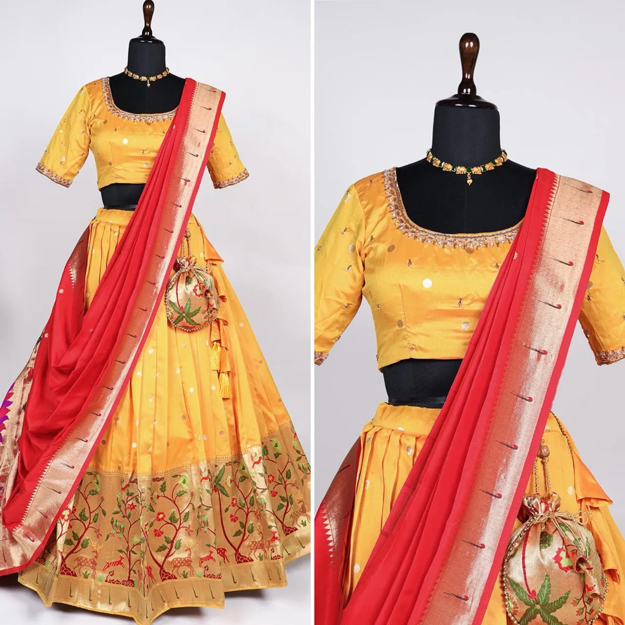 Beautiful Designer Pure  Jacquard Paithani Silk Lehenga Choli