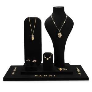 Black Microfiber Jewelry Display Set TT036