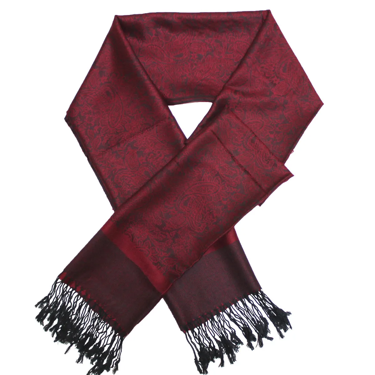 Burgundy Paisley Pashmina Scarves