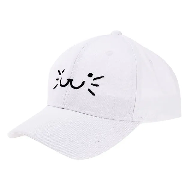 Cat Smiling Face Unisex Kids Baseball Caps