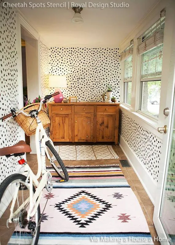 Cheetah Spots Wall Stencil