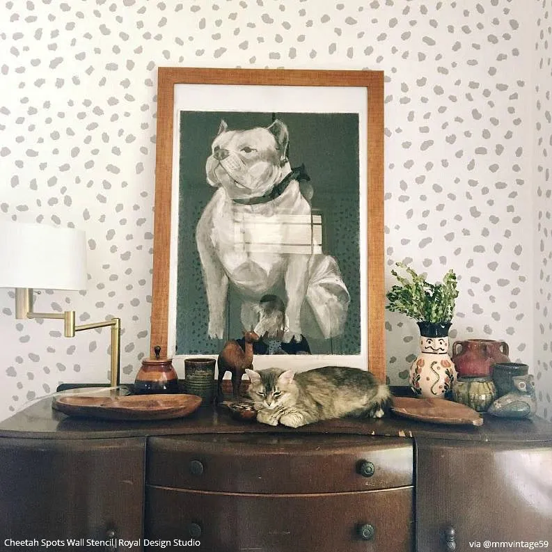 Cheetah Spots Wall Stencil