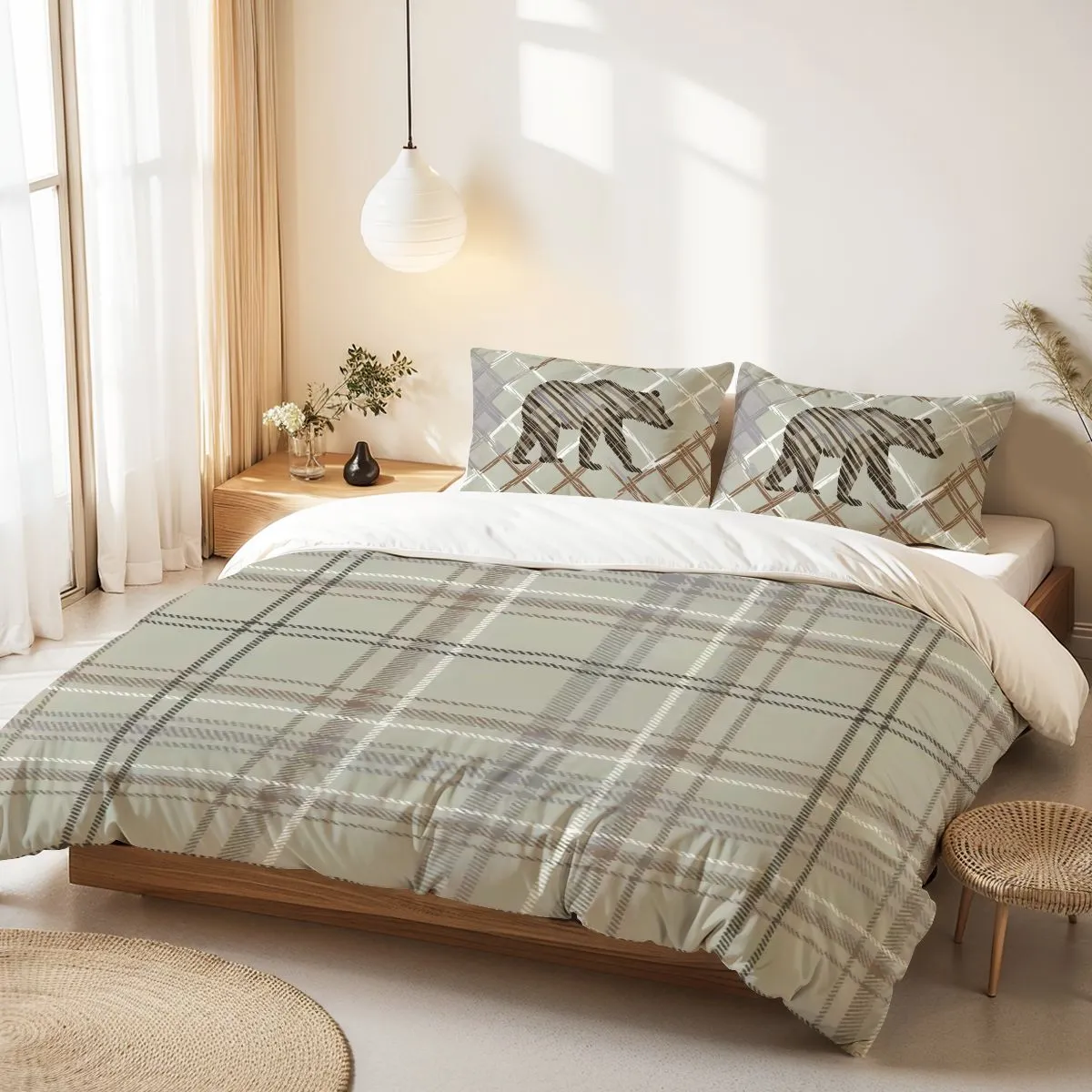 Duvet Cover, Plaid Bedding, Chocolate Mousse Collection Wild Animal Theme