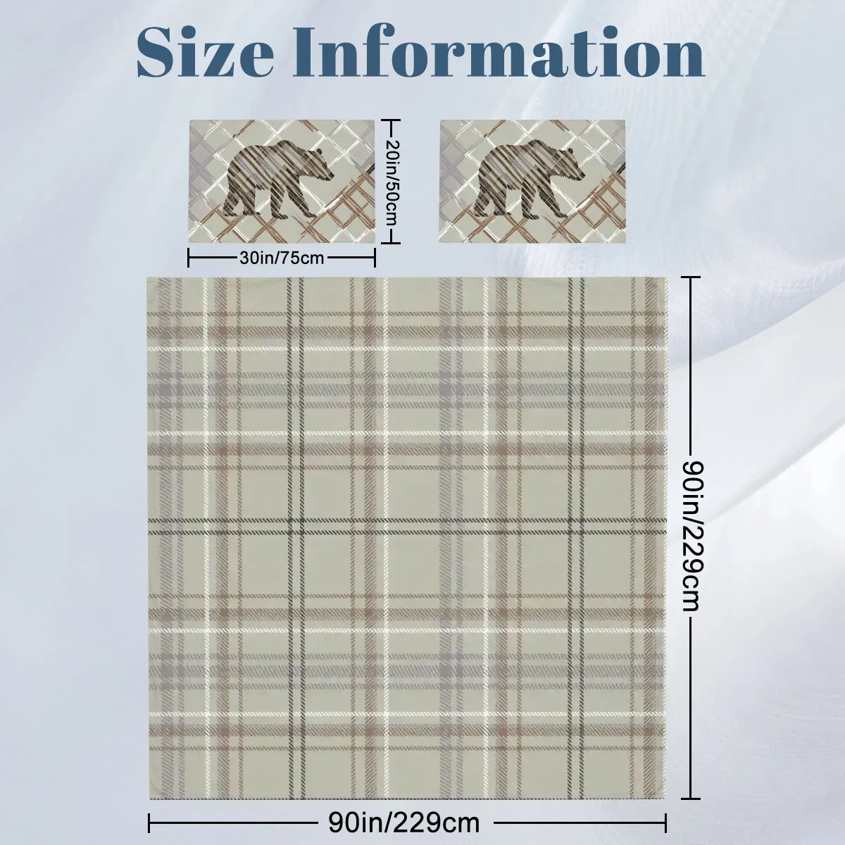 Duvet Cover, Plaid Bedding, Chocolate Mousse Collection Wild Animal Theme