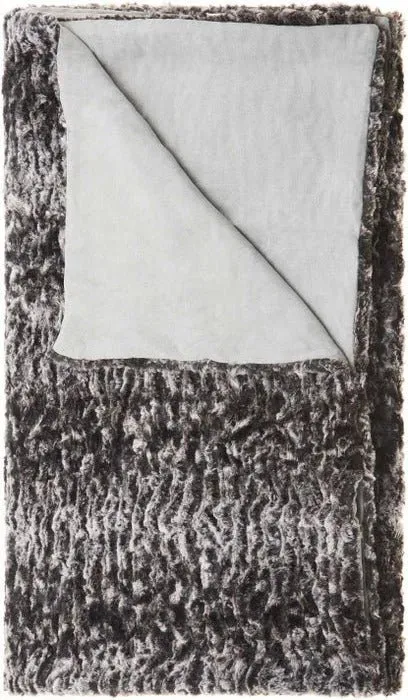 Fur N9507 Grey Throw Blanket