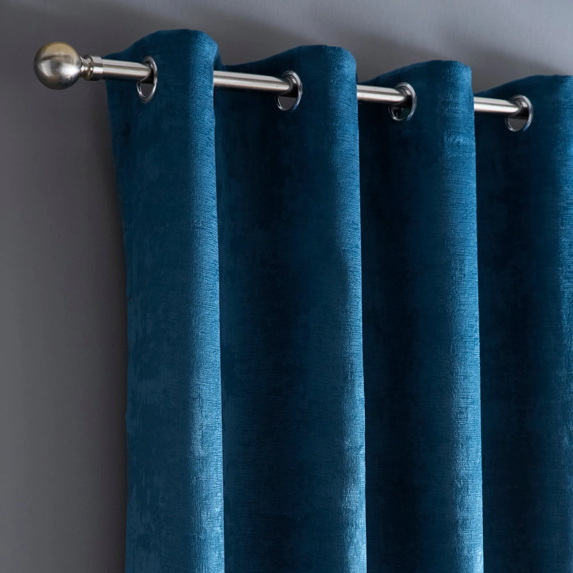 Fusion Strata Eyelet Curtains  - Teal