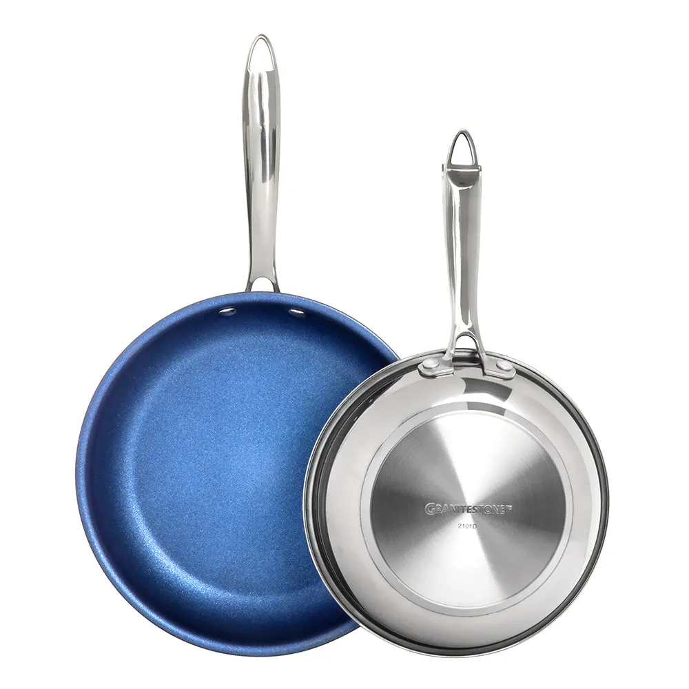 Granitestone Trusty 2 Pack Stainless Skillets