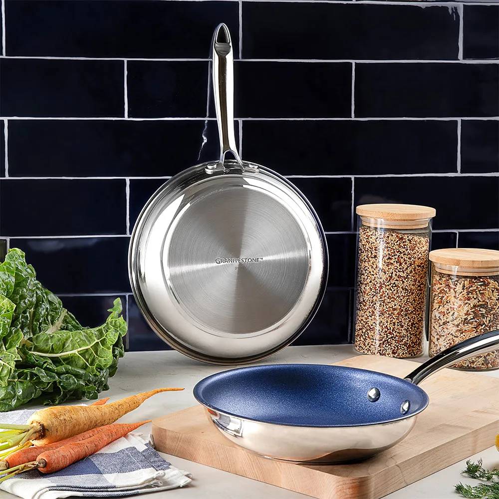 Granitestone Trusty 2 Pack Stainless Skillets