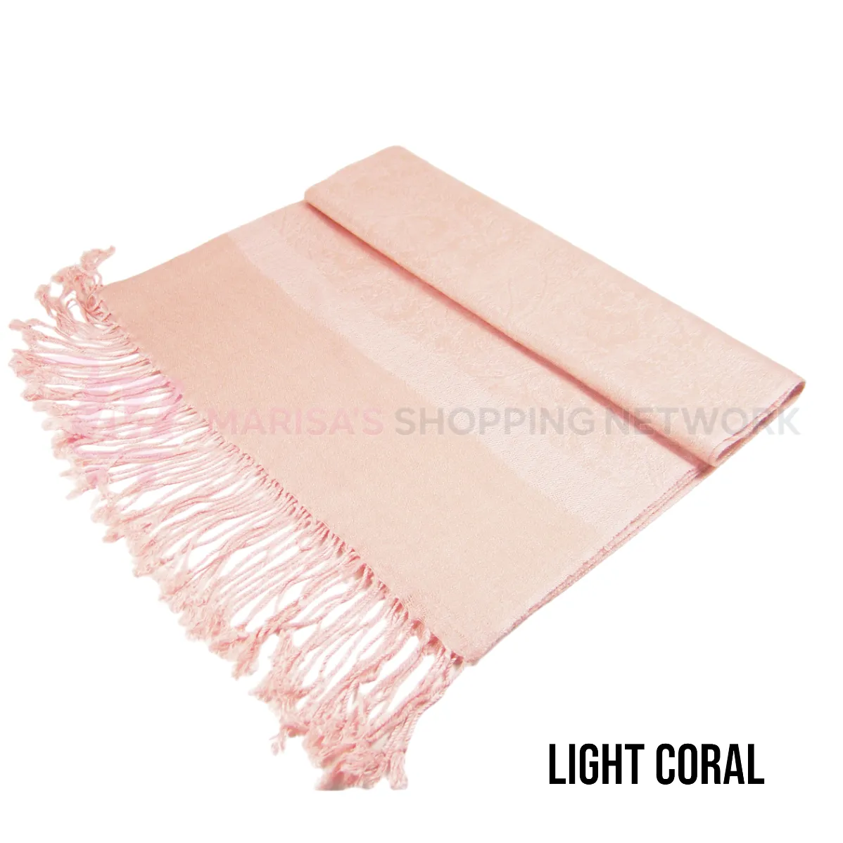 Light Coral Paisley Pashmina Scarves