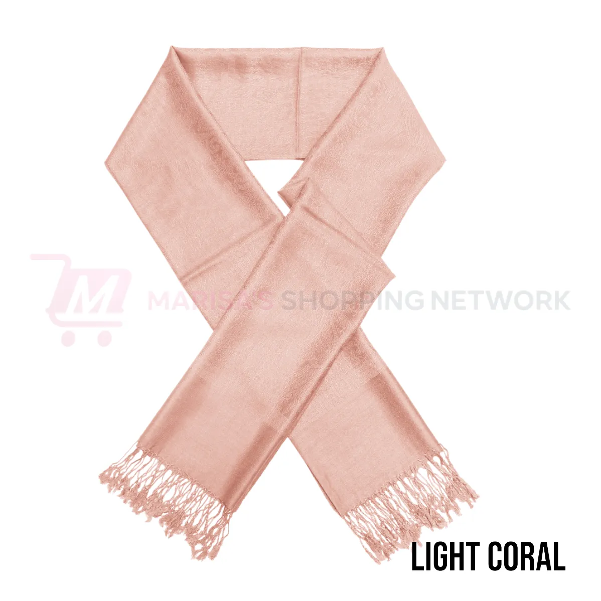 Light Coral Paisley Pashmina Scarves