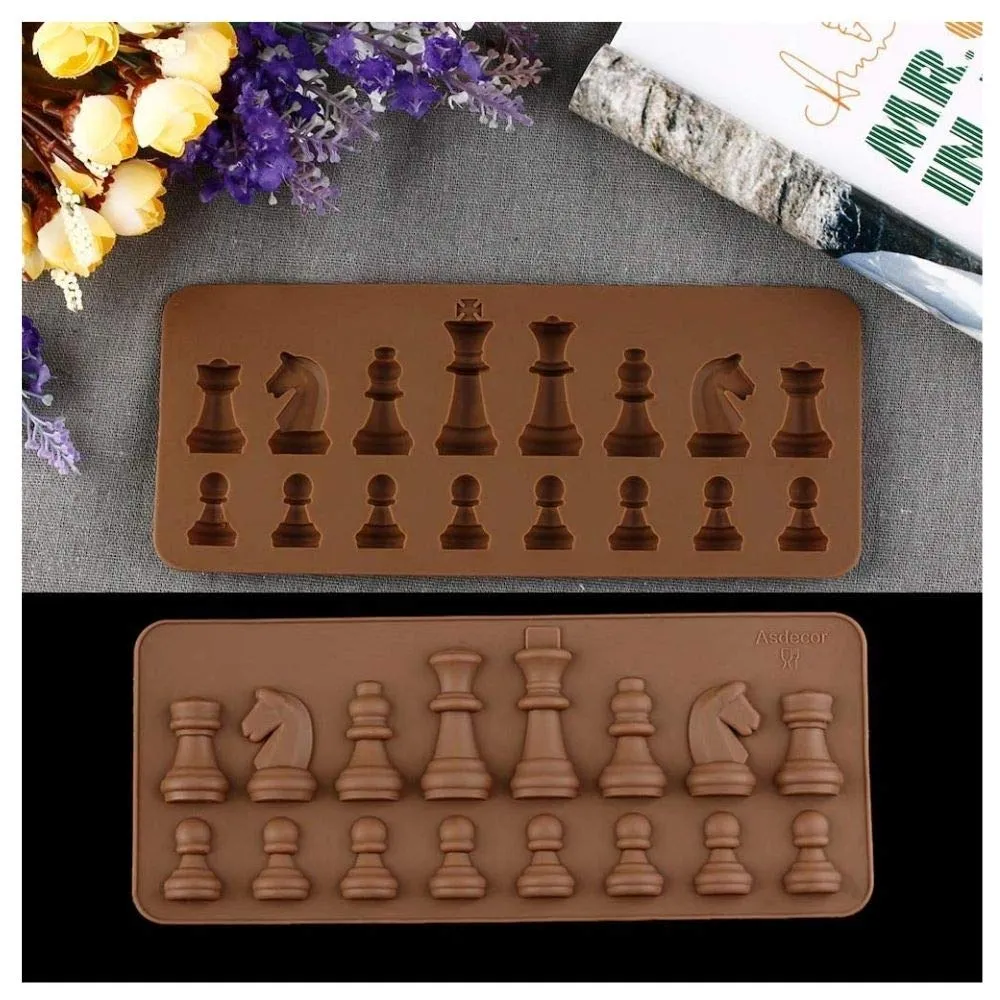 Silicone Chocolate Chess Shaped Mould - 16 Cavity