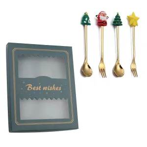 Stainless Steel Cutlery Set - Festive Christmas Design