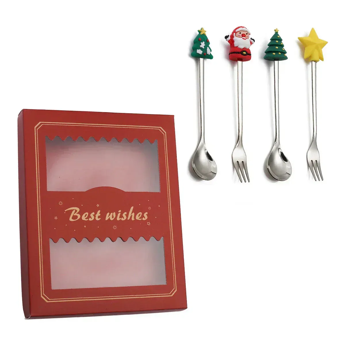 Stainless Steel Cutlery Set - Festive Christmas Design